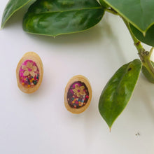 Load image into Gallery viewer, Pink Flower Stud Earrings