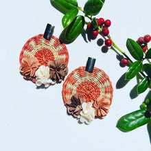 Load image into Gallery viewer, MS Orange Iraca Palm Earrings