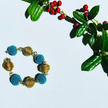 Load image into Gallery viewer, Caps Dorado bracelet blue and gold